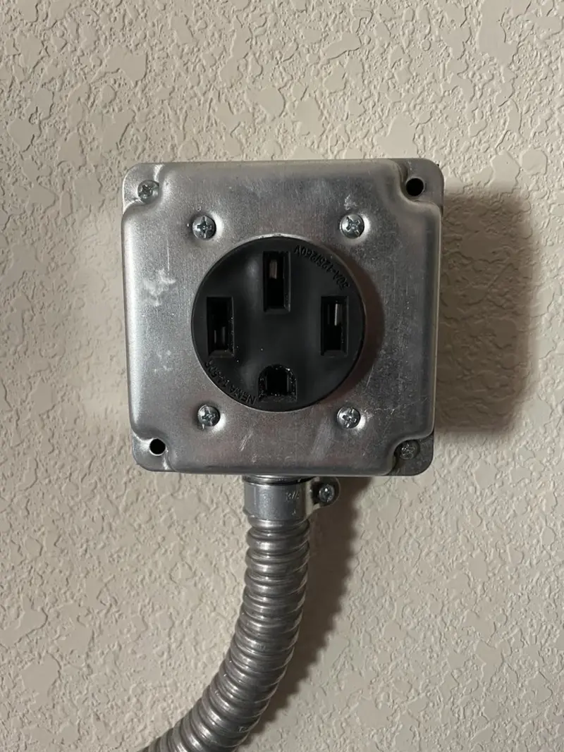 NEMA 14-50 outlet installed for Smart Home Electrical in Ellicott